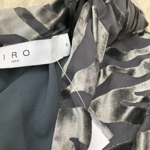 IRO Nimas one-sleeve draped devoré-velvet mini dress - Picture 11 of 15